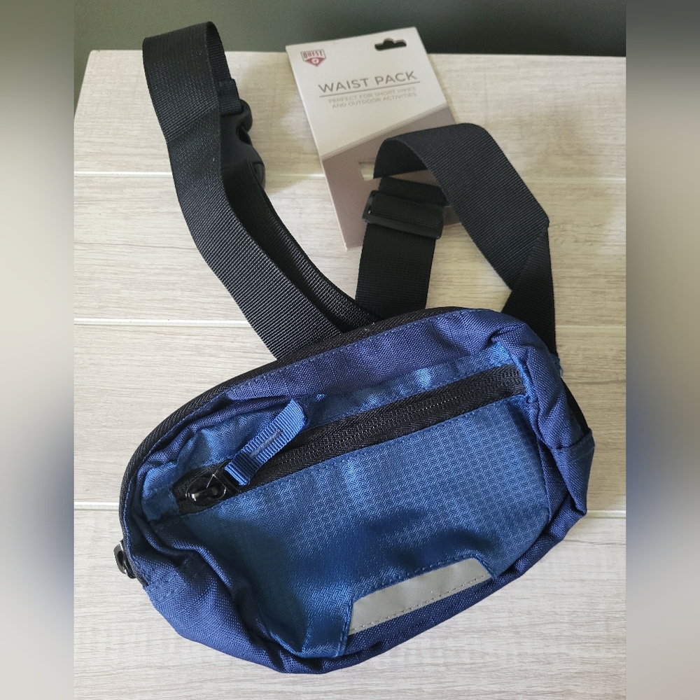 Waist‎ Pack Bag Blue Zipper Walking Hiking Travel Running New Fanny Pack